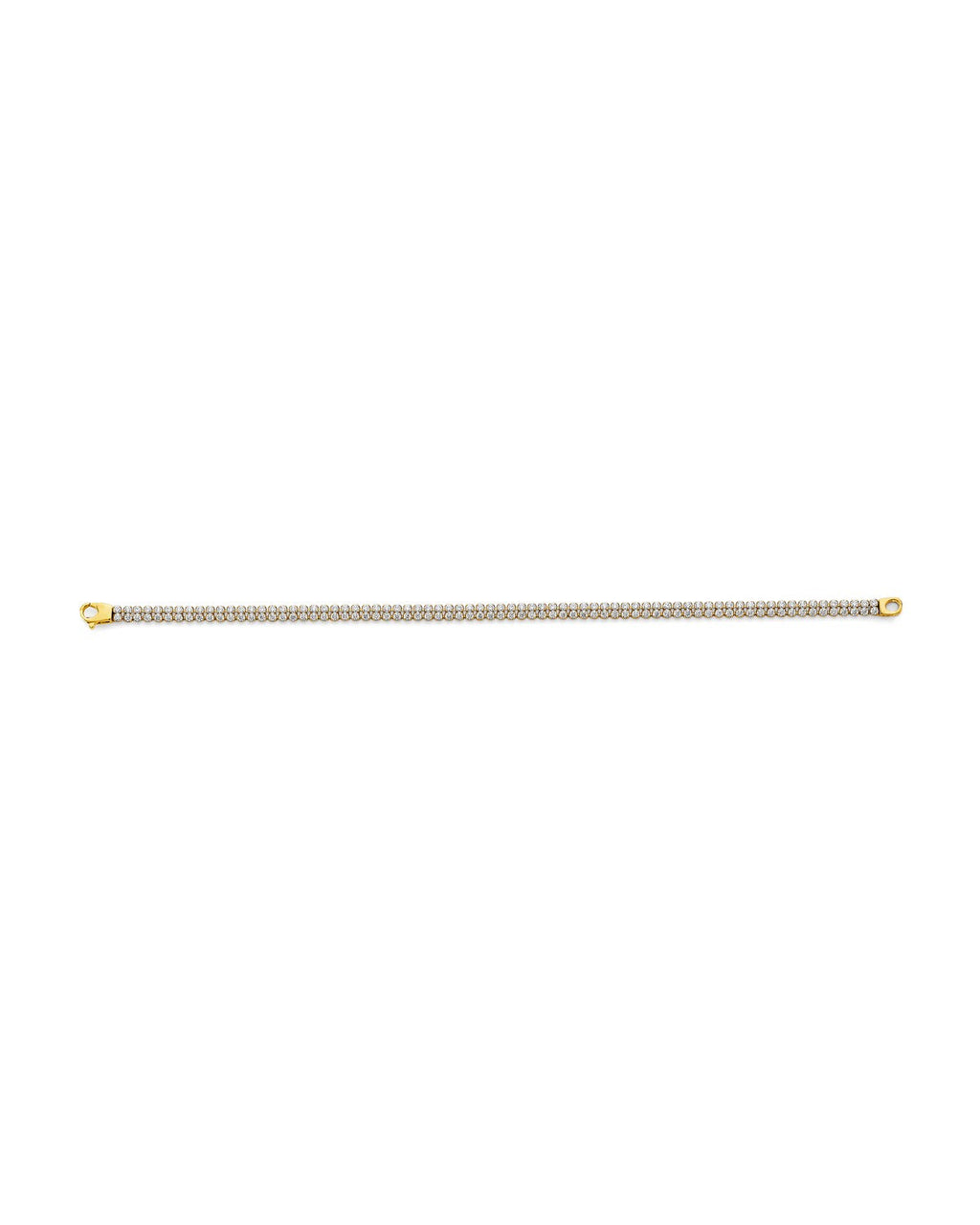 14K Yellow Gold 2 Line Tennis Bracelet (AB-1081)