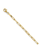14K Yellow Gold Flat Paperclip Bracelet (AB-1087)
