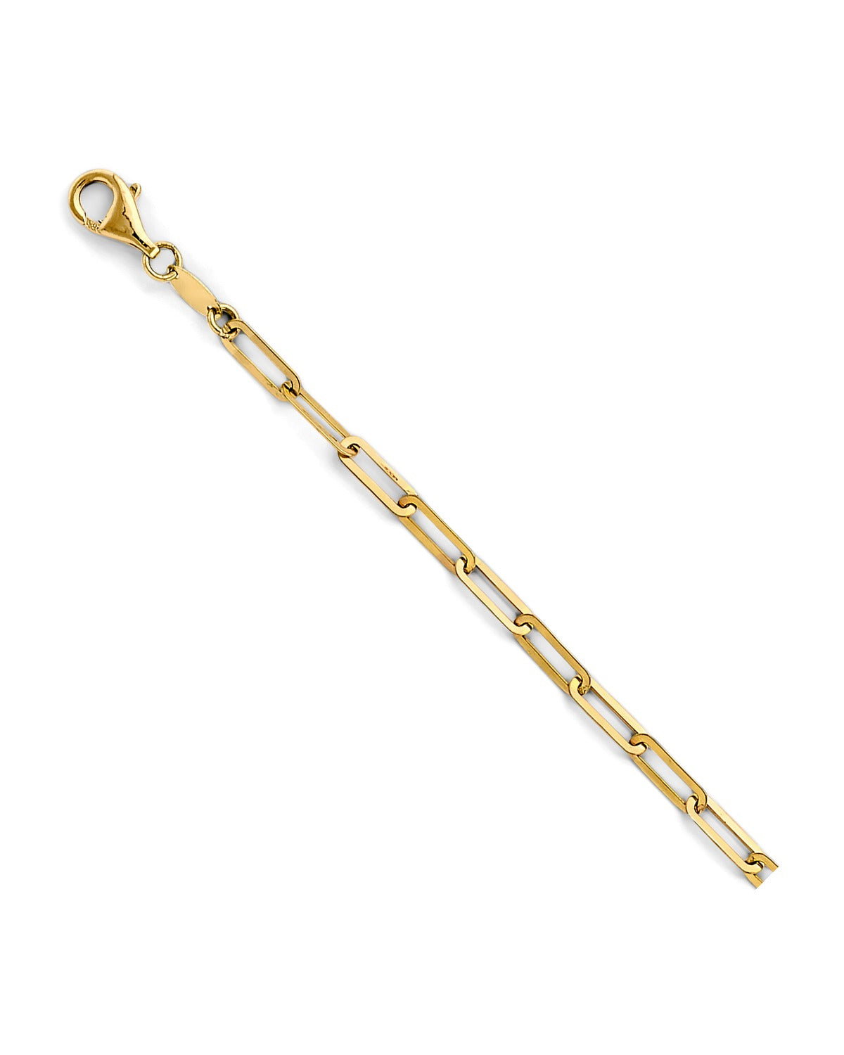 14K Yellow Gold Flat Paperclip Bracelet (AB-1087)