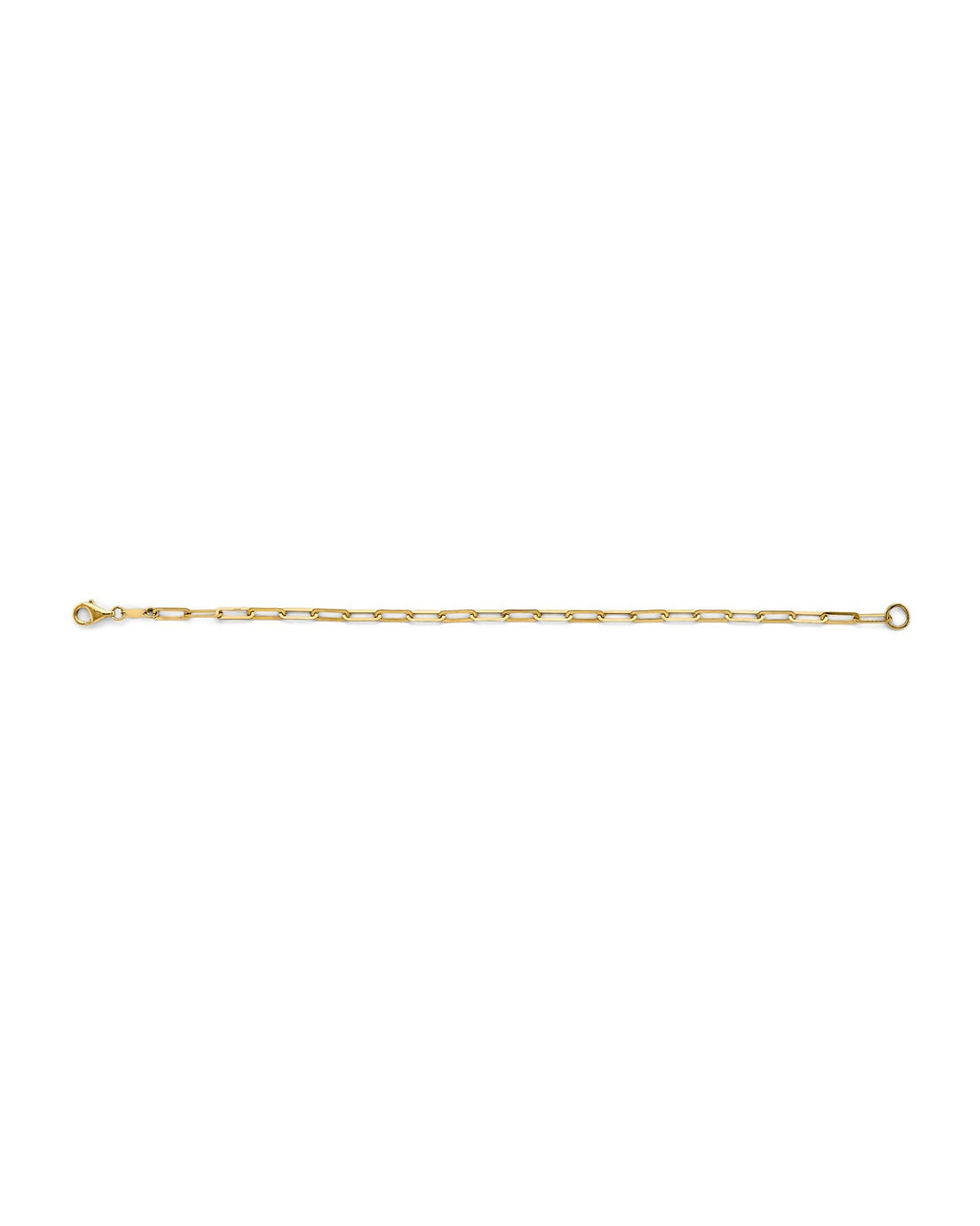 14K Yellow Gold Flat Paperclip Bracelet (AB-1087)