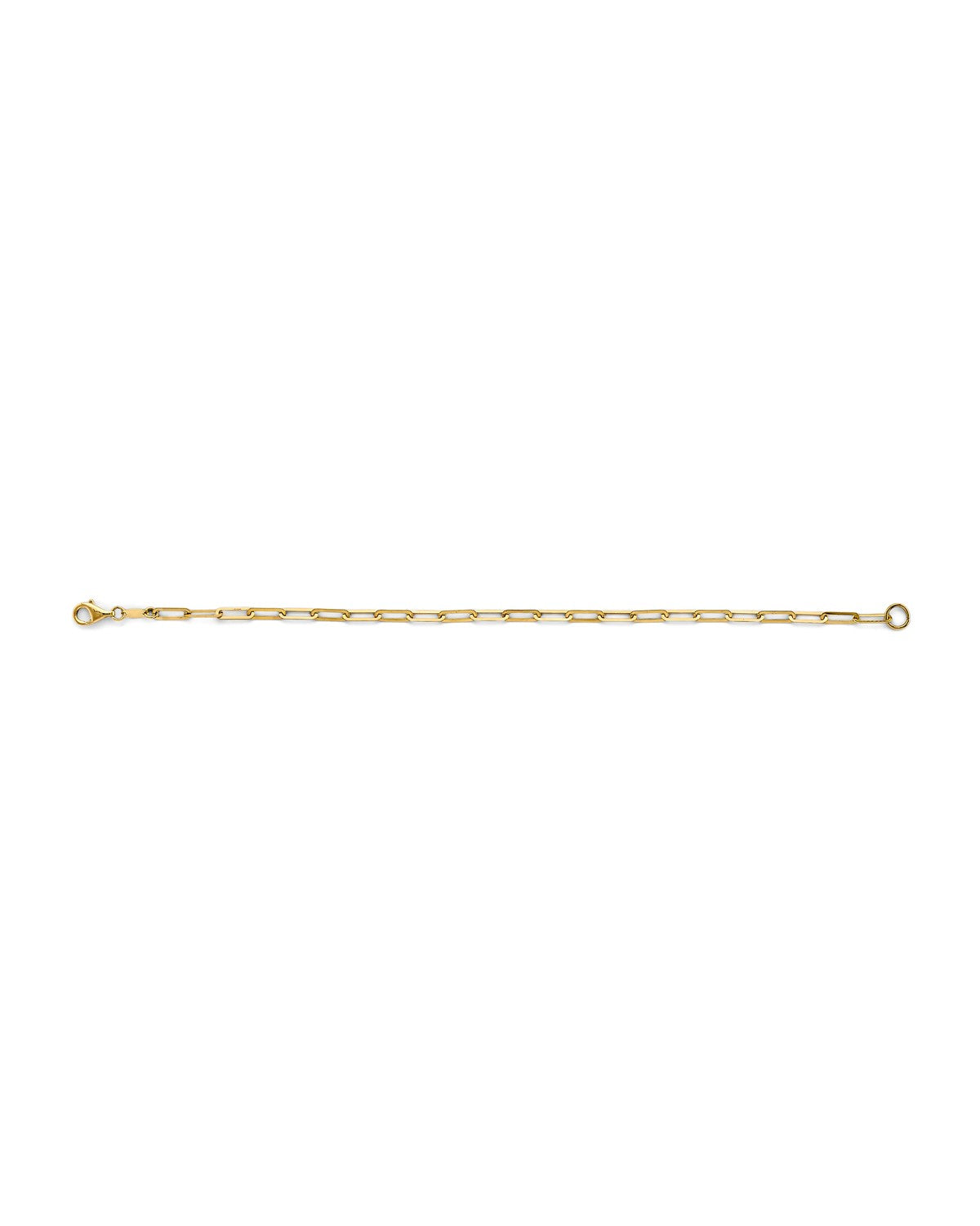 14K Yellow Gold Flat Paperclip Bracelet (AB-1087)