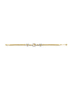 14K Yellow Gold CZ Heart & Dolphin Bracelet (AB-1093)