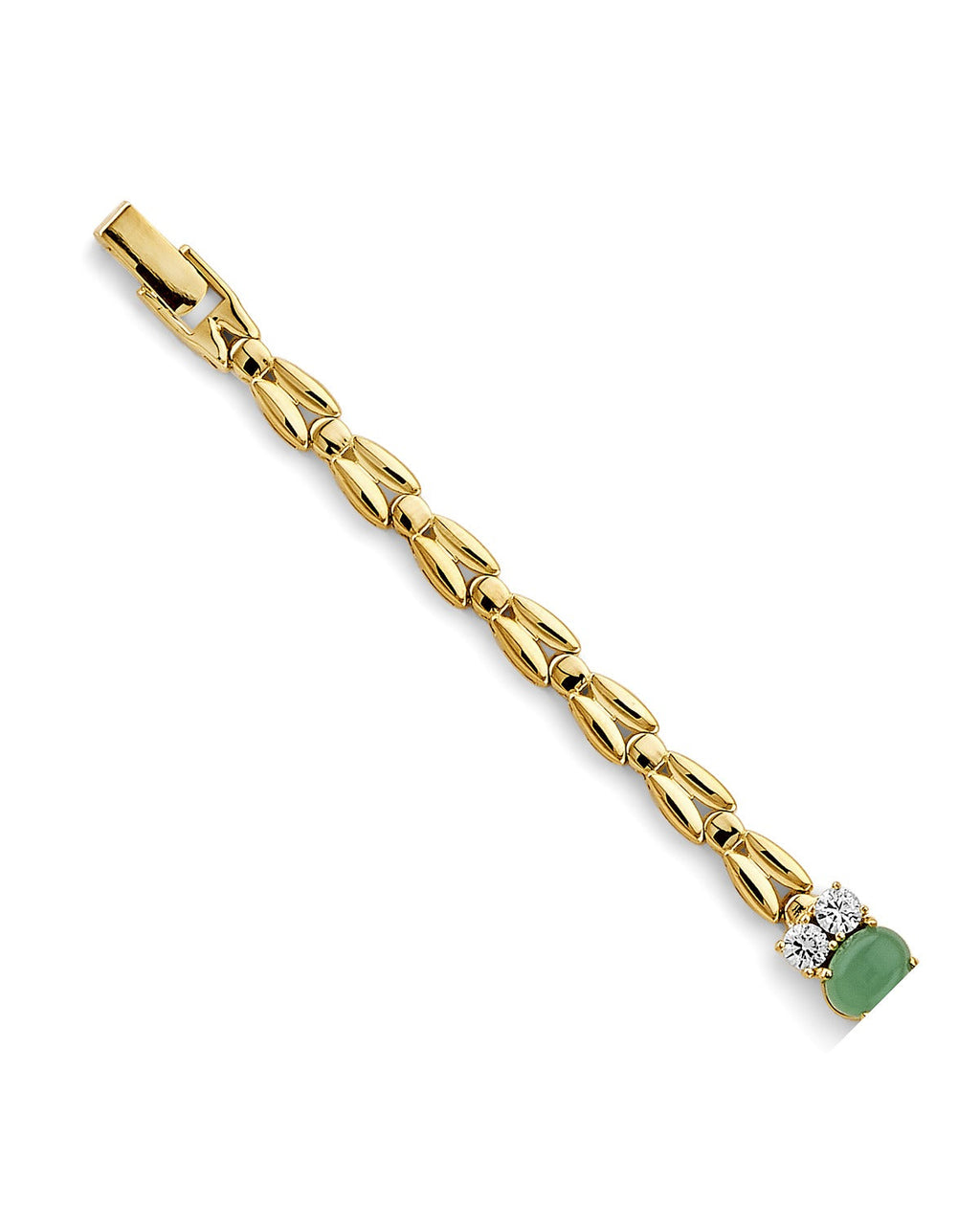 14K Yellow Gold Jade Bracelet (AB-1094)