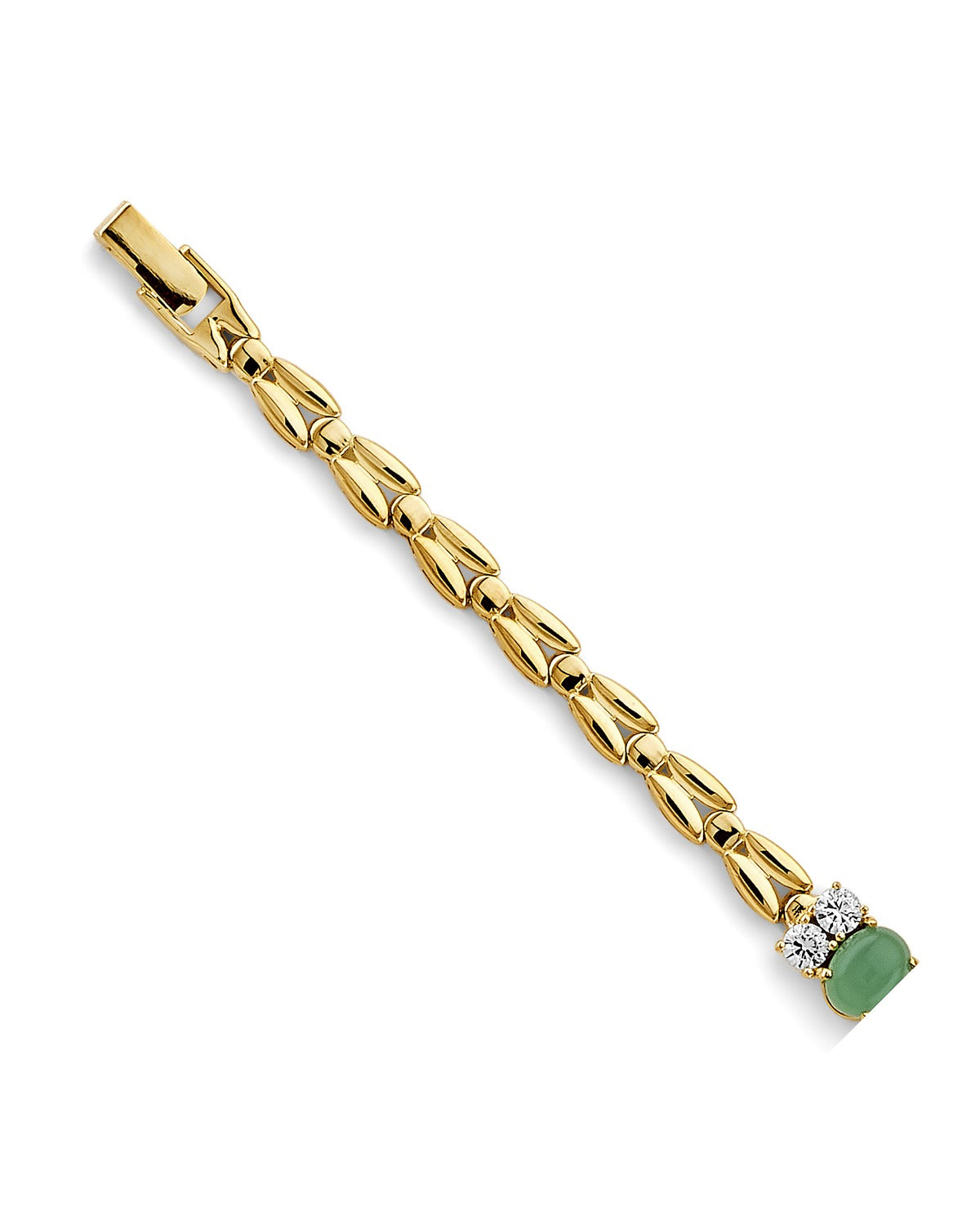 14K Yellow Gold Jade Bracelet (AB-1094)