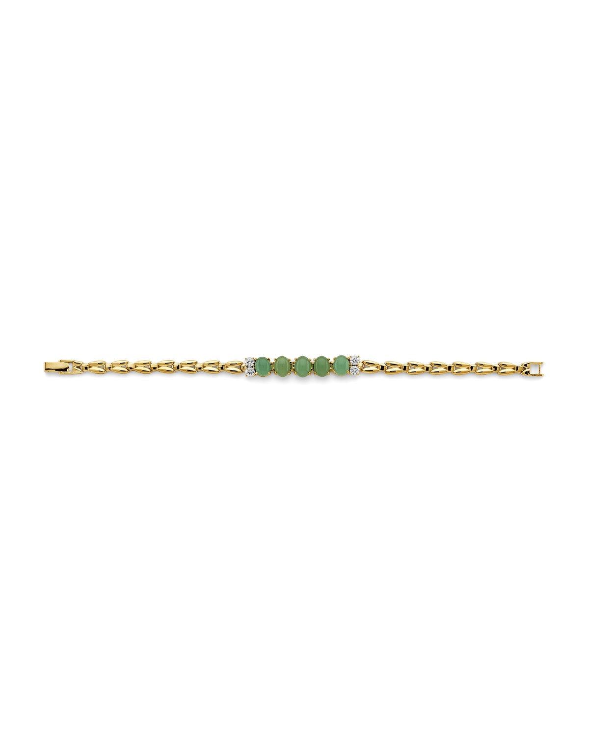 14K Yellow Gold Jade Bracelet (AB-1094)