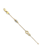 14K Two-Tone Gold 2T Infinity Bead Bracelet (AB-1097)