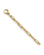 14K Yellow Gold Hollow Paperclip 1+1 Bracelet (AB-1099)