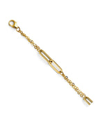 14K Yellow Gold Hollow Paperclip + Bracelet (AB-1100)