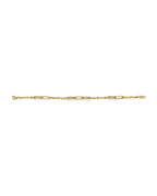 14K Yellow Gold Hollow Paperclip + Bracelet (AB-1100)