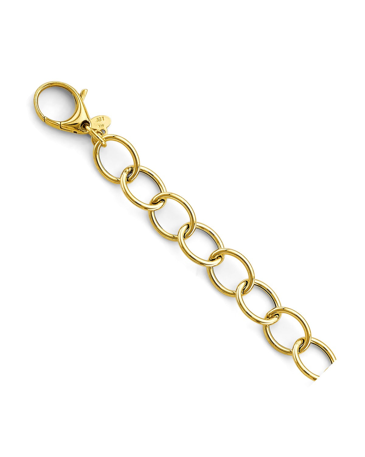 14K Yellow Gold Hollow Oval Link Bracelet (AB-1102)