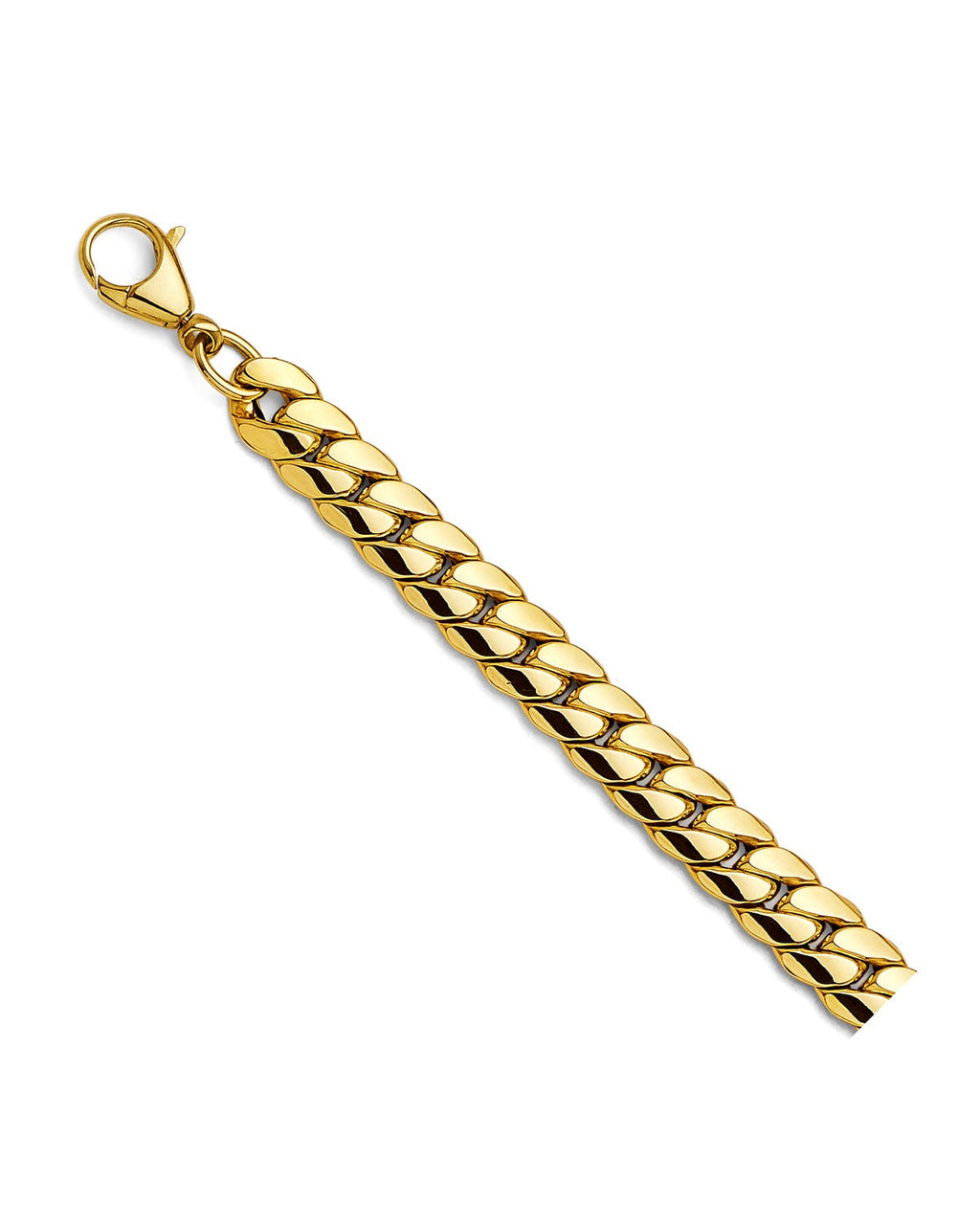 14K Yellow Gold Hollow Tight Curb Bracelet (AB-1106)