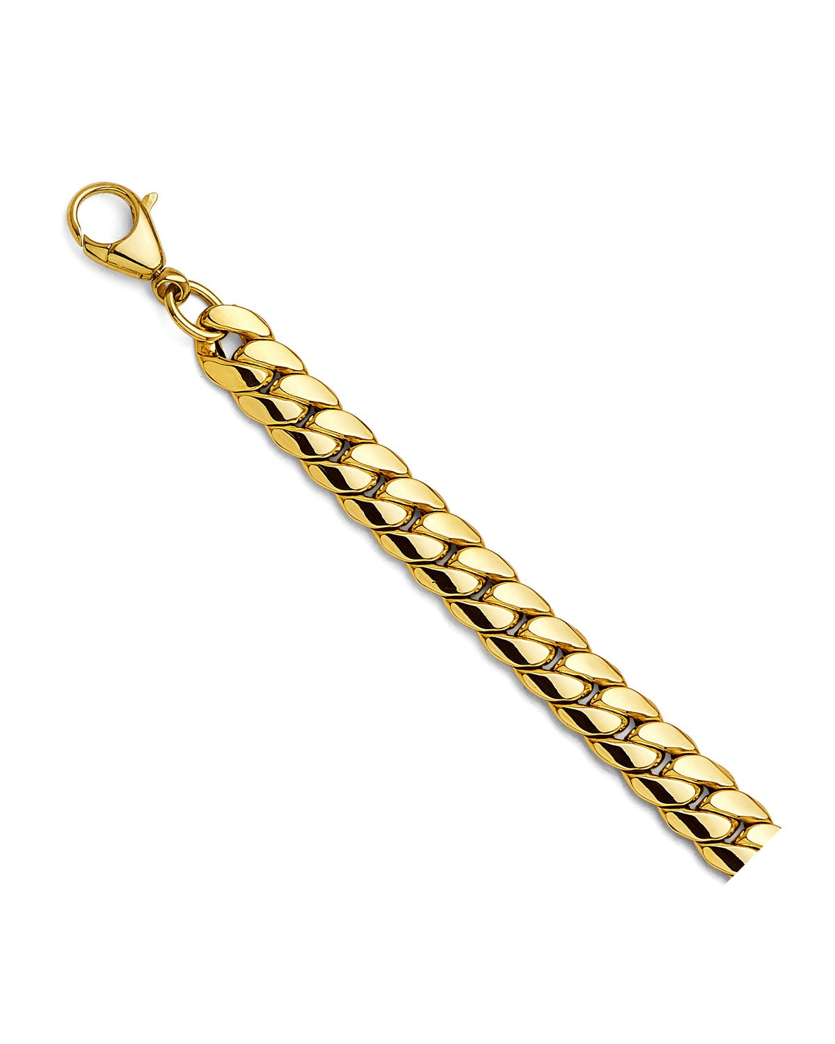14K Yellow Gold Hollow Tight Curb Bracelet (AB-1106)