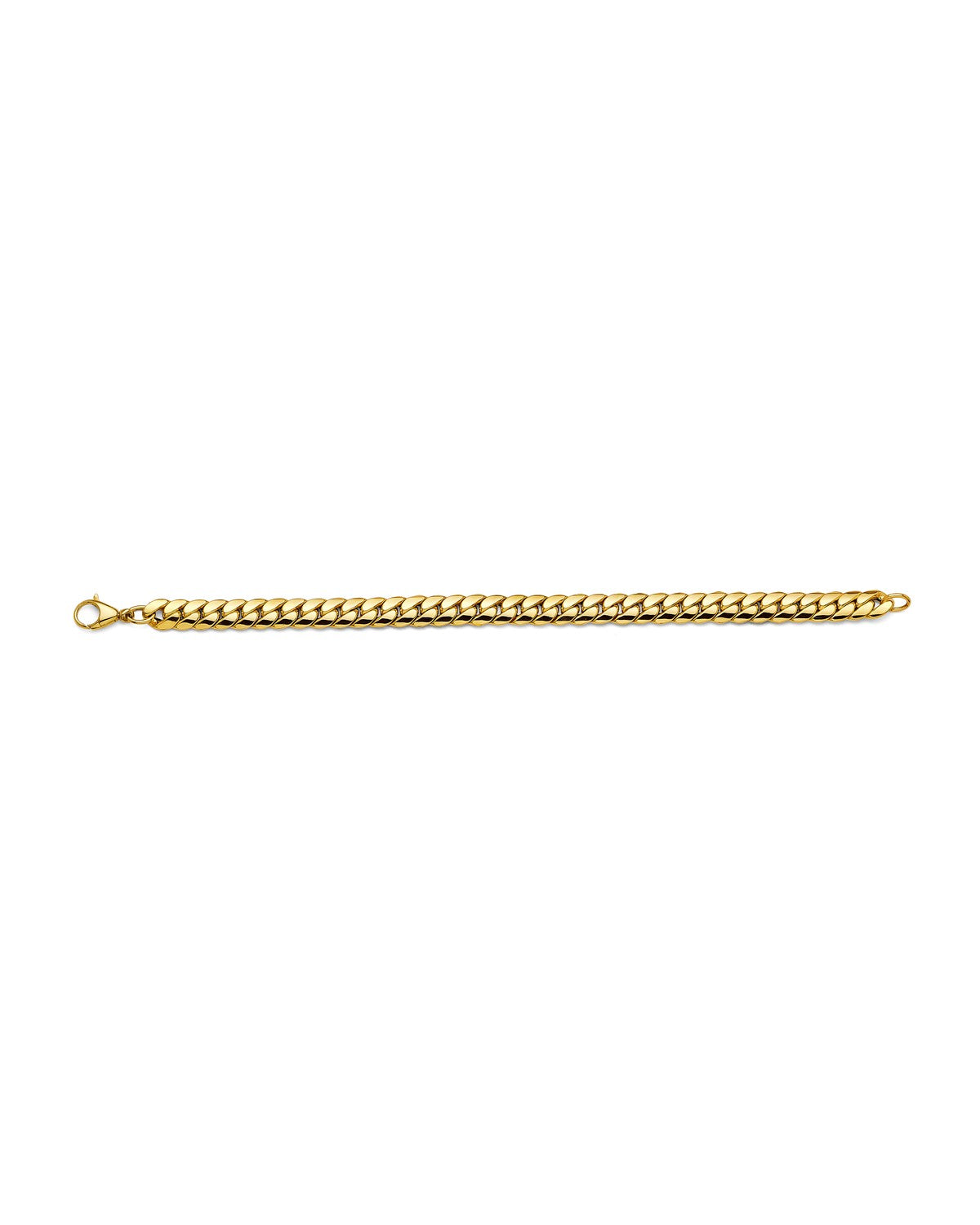 14K Yellow Gold Hollow Tight Curb Bracelet (AB-1106)