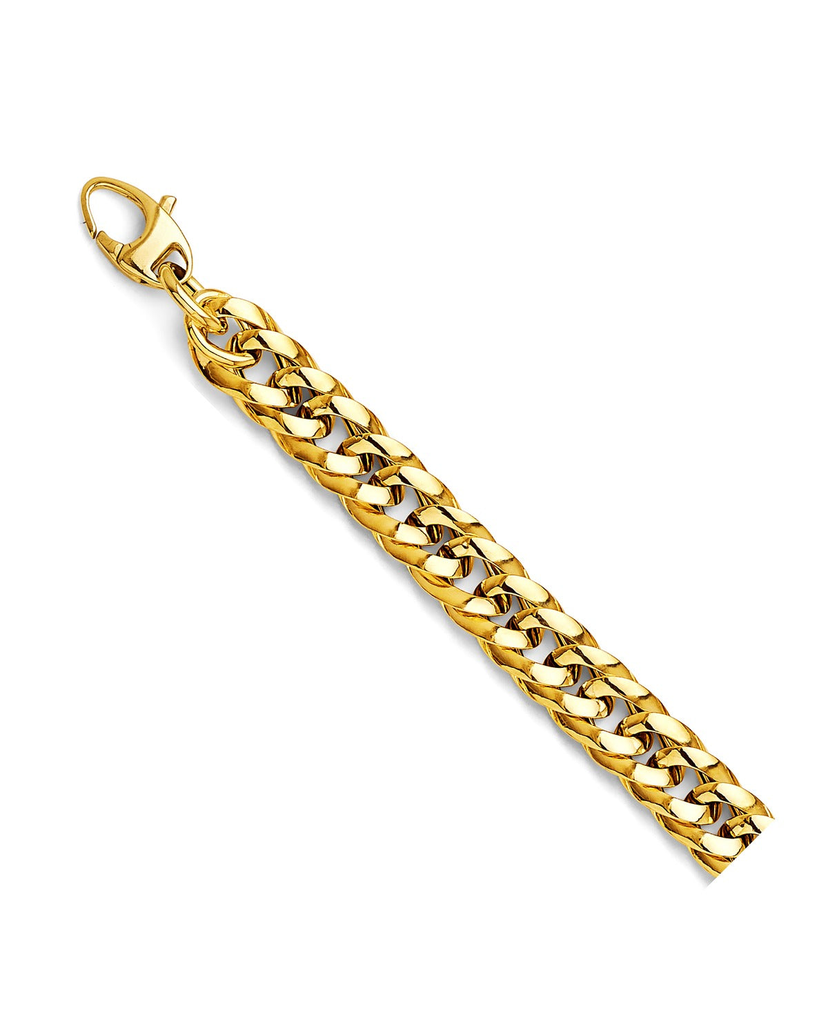 14K Yellow Gold Hollow Concaved Curb Bracelet (AB-1107)