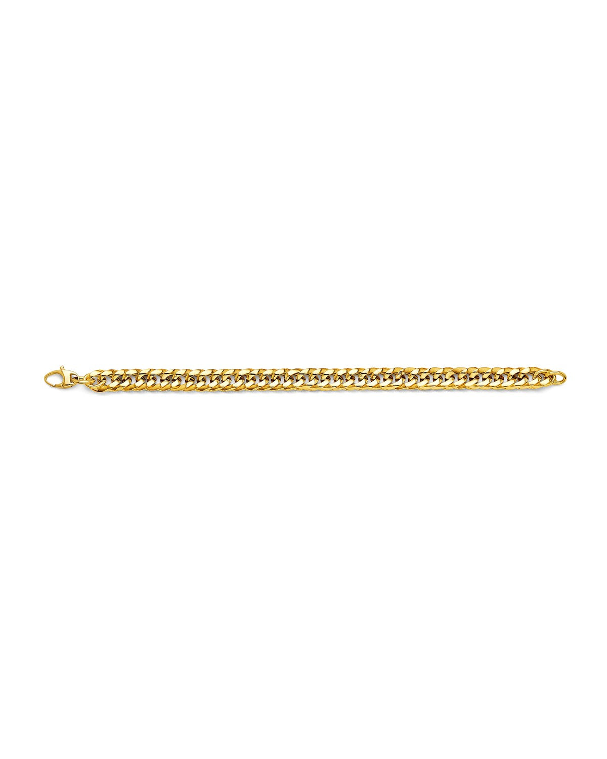 14K Yellow Gold Hollow Concaved Curb Bracelet (AB-1107)