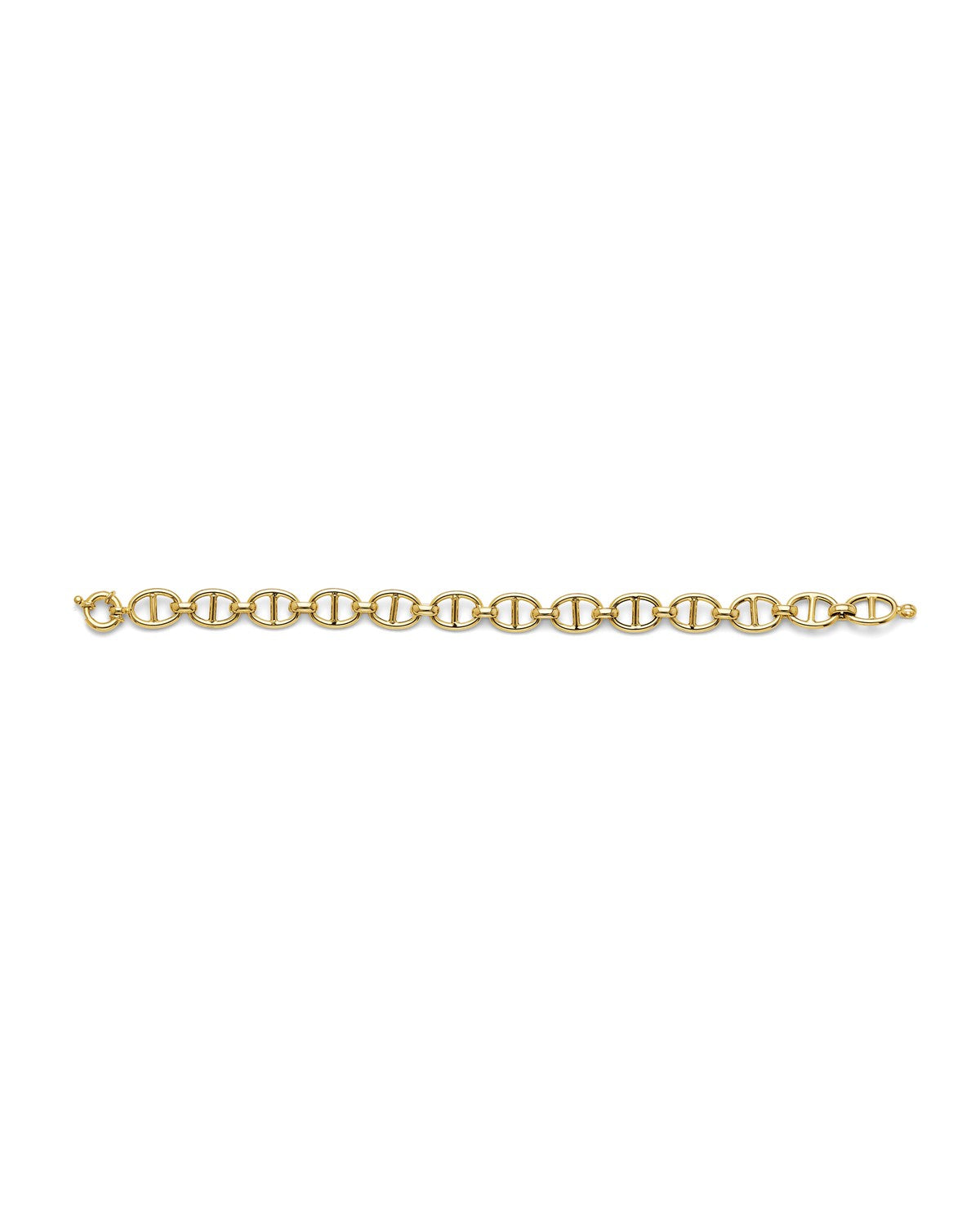 14K Yellow Gold Hollow Fancy Mariner Bracelet (AB-1108)