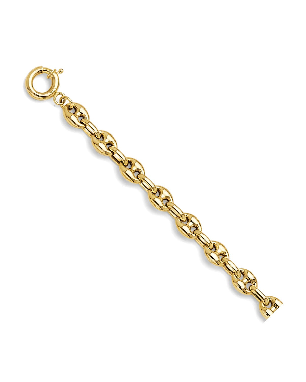 14K Yellow Gold Puffed Mariner Bracelet (AB-1110)