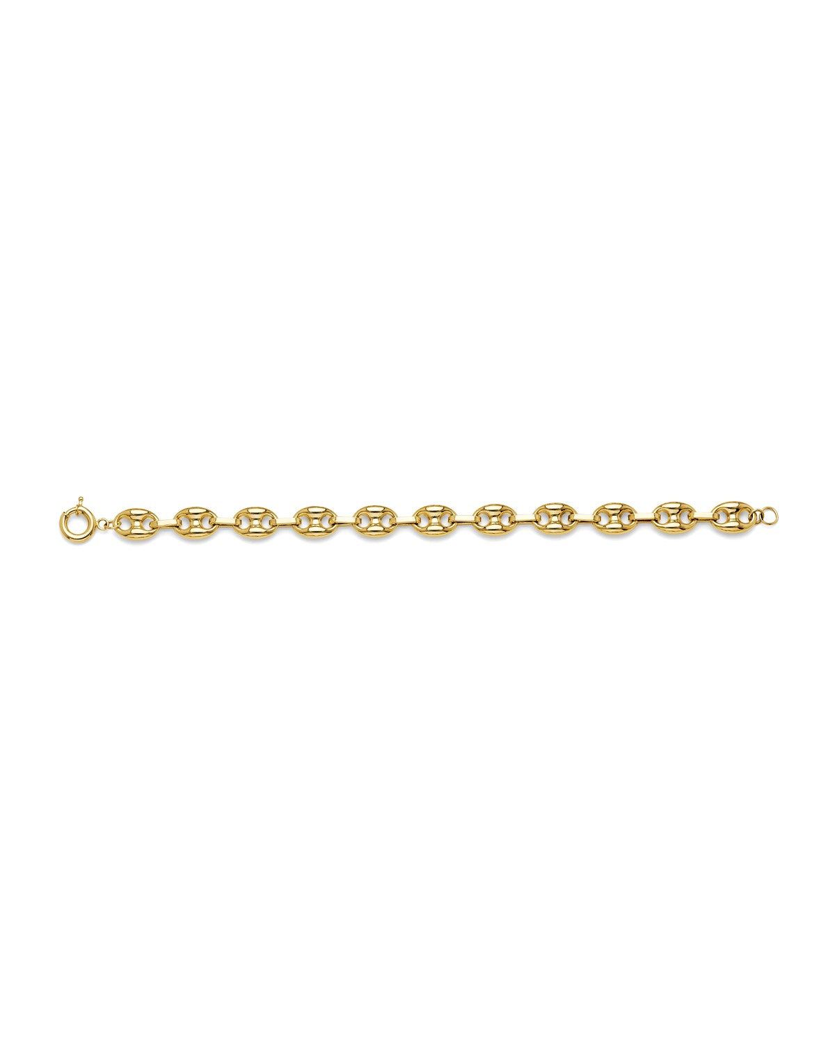 14K Yellow Gold Puffed Mariner Bracelet (AB-1111)