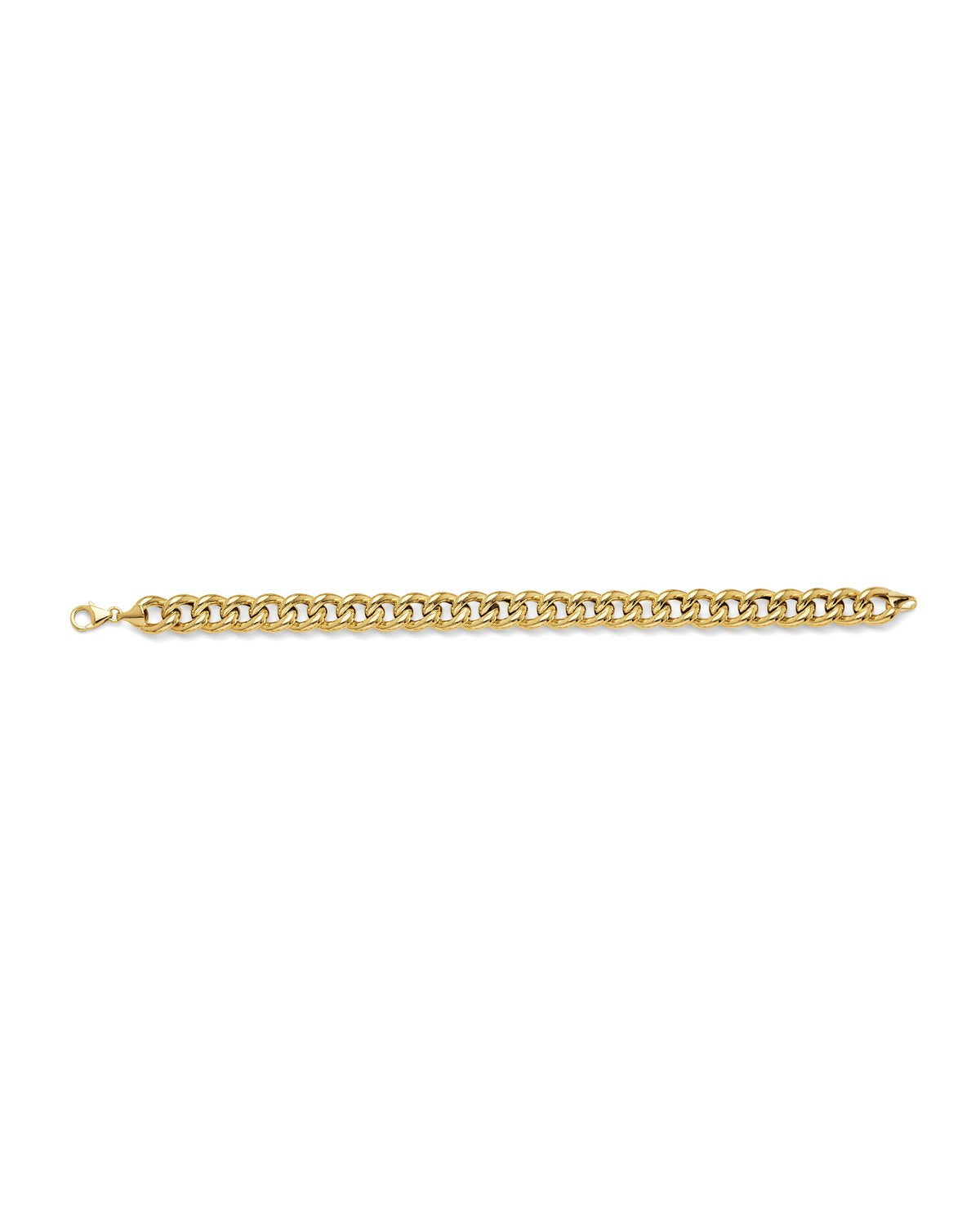 14K Yellow Gold Hollow Roundish Curb Bracelet (AB-1112)
