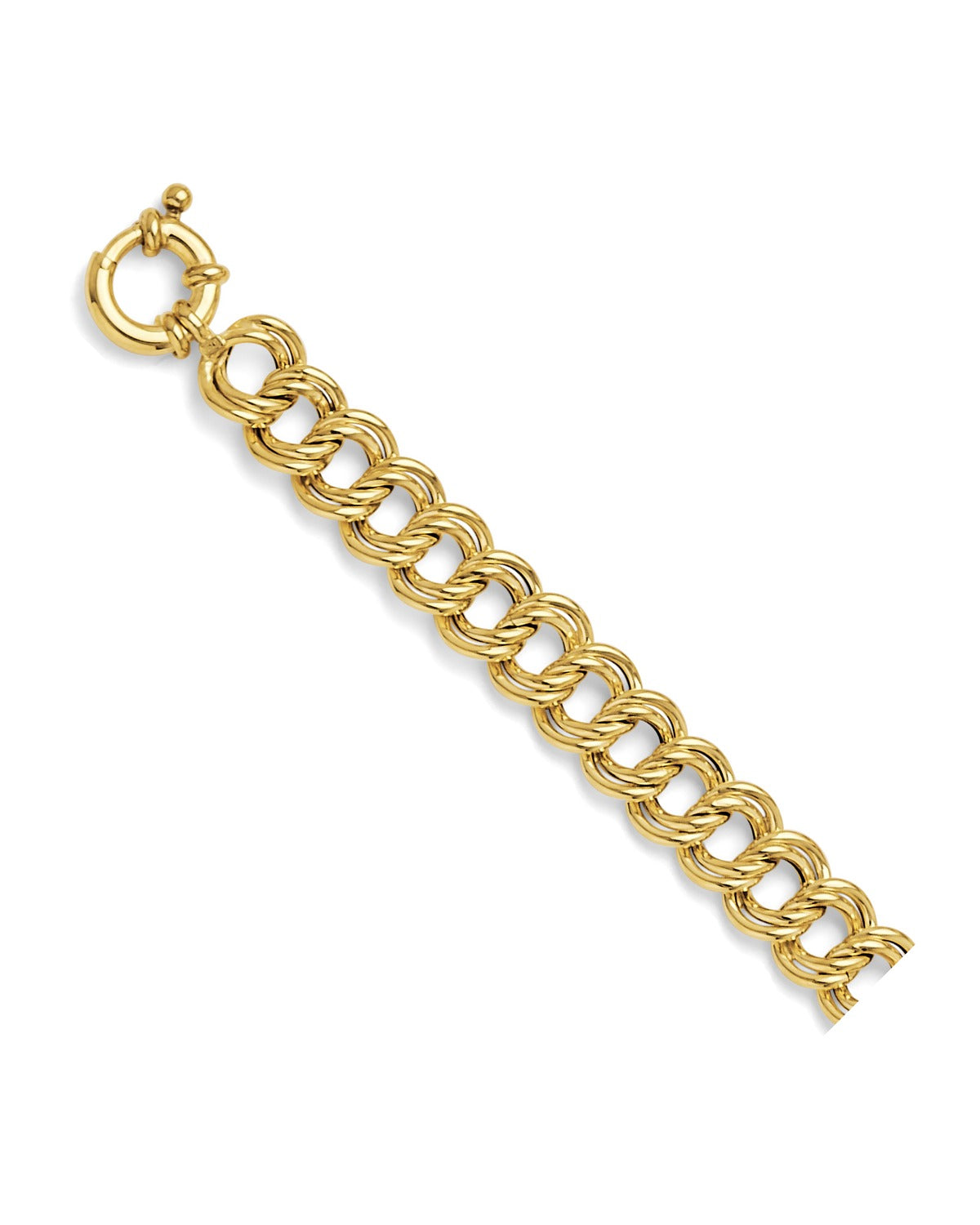 14K Yellow Gold Hollow Charm Bracelet (AB-1113)
