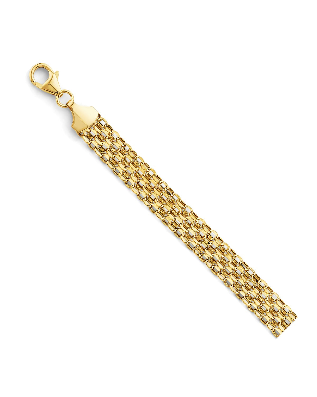 14K Yellow Gold Hollow Bismark Style Bracelet (AB-1114)