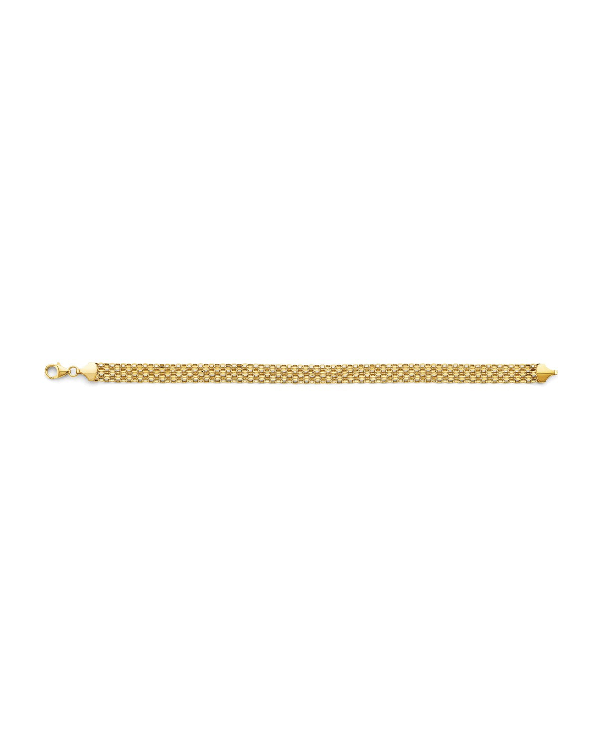 14K Yellow Gold Hollow Bismark Style Bracelet (AB-1114)