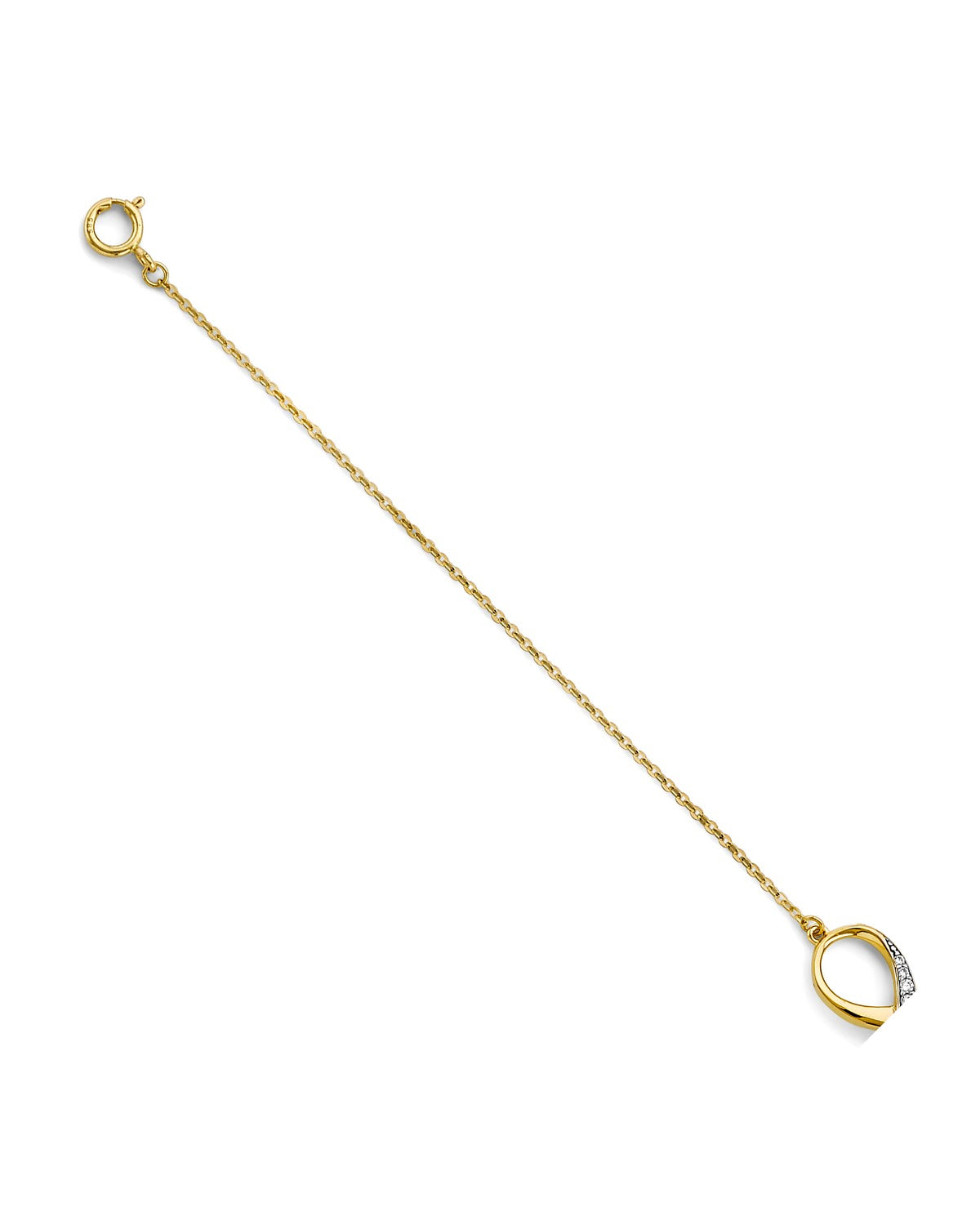 14K Yellow Gold CZ Infinity Bracelet (AB-1118)