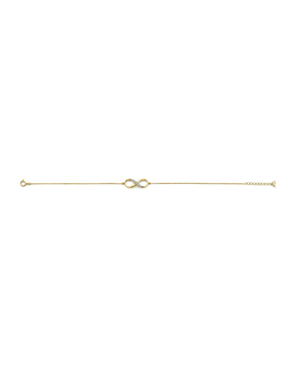 14K Yellow Gold CZ Infinity Bracelet (AB-1118)