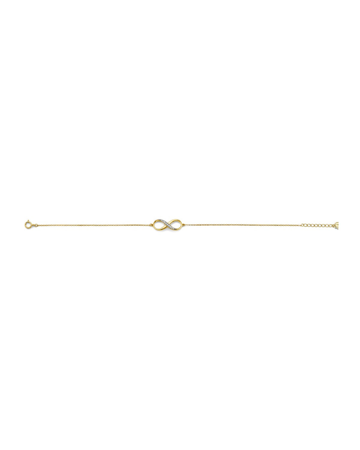 14K Yellow Gold CZ Infinity Bracelet (AB-1118)
