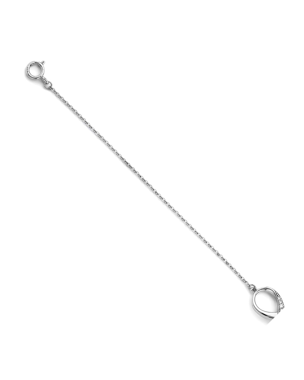 14K White Gold CZ Infinity Bracelet (AB-1119)