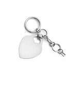 14K White Gold Hollow Bracelet with Heart Pendant (AB-1121)
