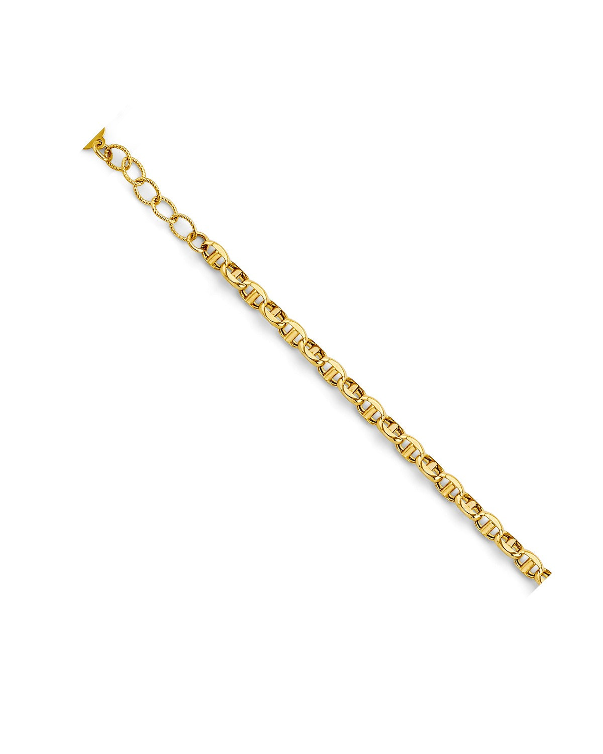 14K Yellow Gold Heart Lock Mariner Bracelet (AB-1123)