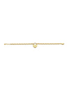 14K Yellow Gold Heart Lock Mariner Bracelet (AB-1123)