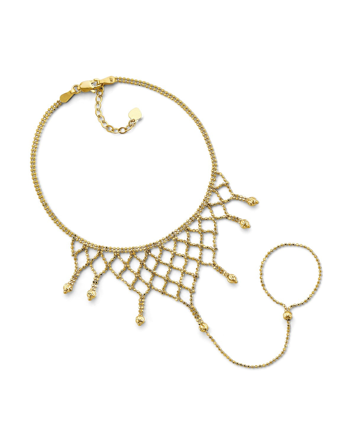 14K Yellow Gold Beaded Clon Bracelet (AB-1125)