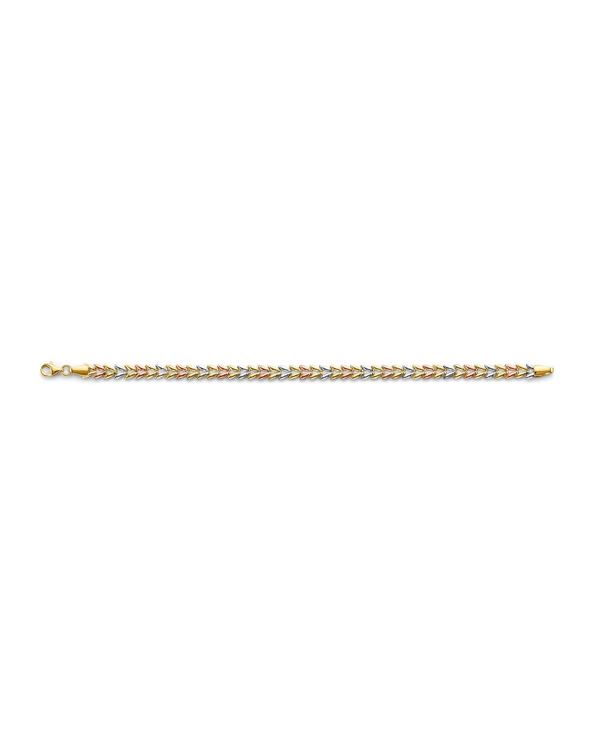 14K Tri-Color Gold 3C Double Face Stampato Bracelet (AB-1126)