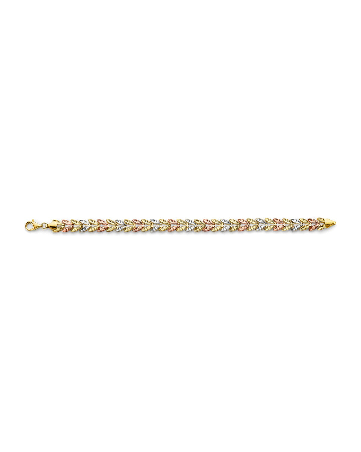 14K Tri-Color Gold 3C Double Face Stampato Bracelet (AB-1127)