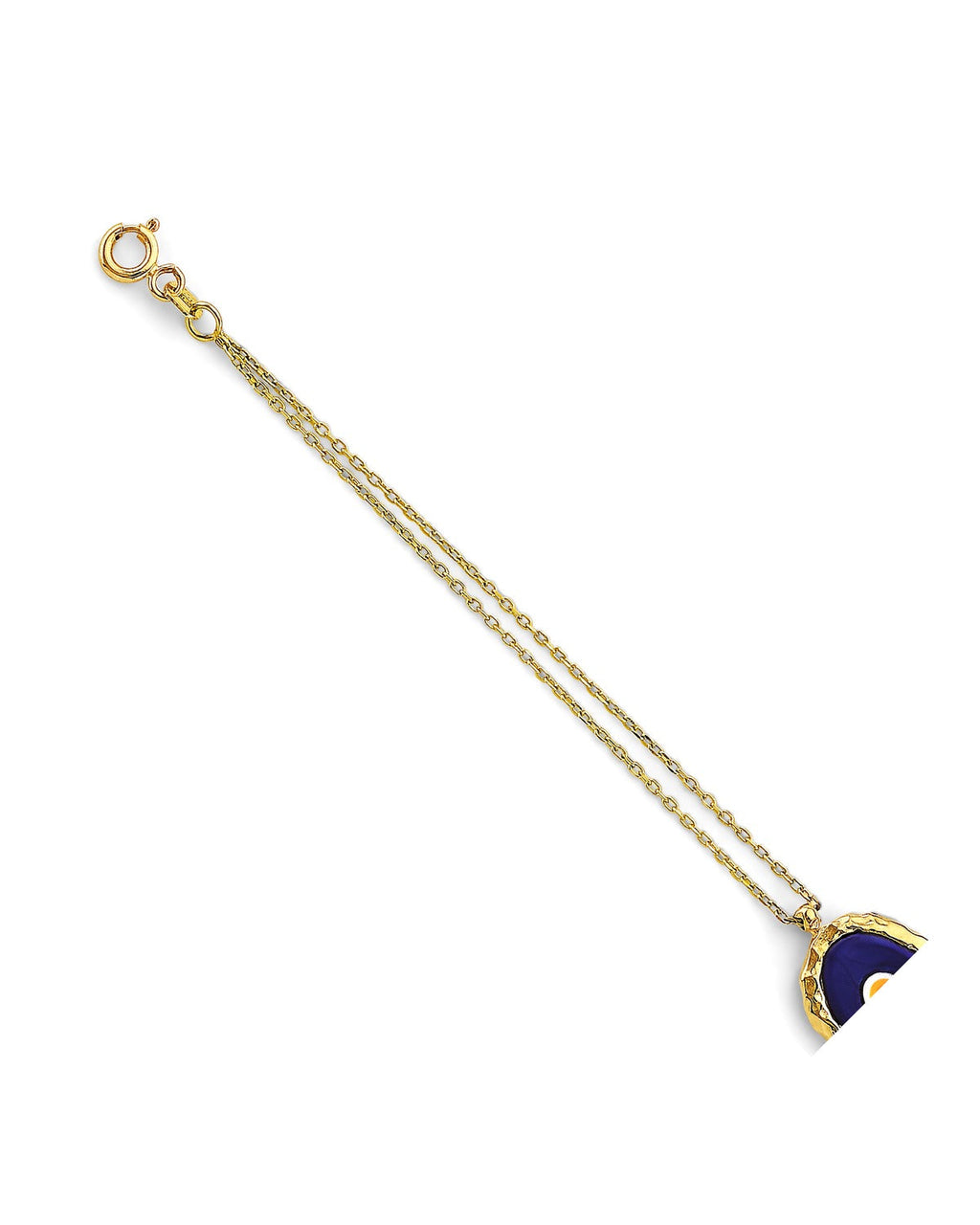 14K Yellow Gold Fancy Blue Evil Eye Bracelet (AB-1130)
