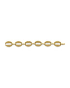 14K Yellow Gold Hollow Mesh Oval Design Bracelet (AB-1132)
