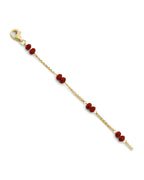14K Yellow Gold Coral Bead Bracelet (AB-1136)