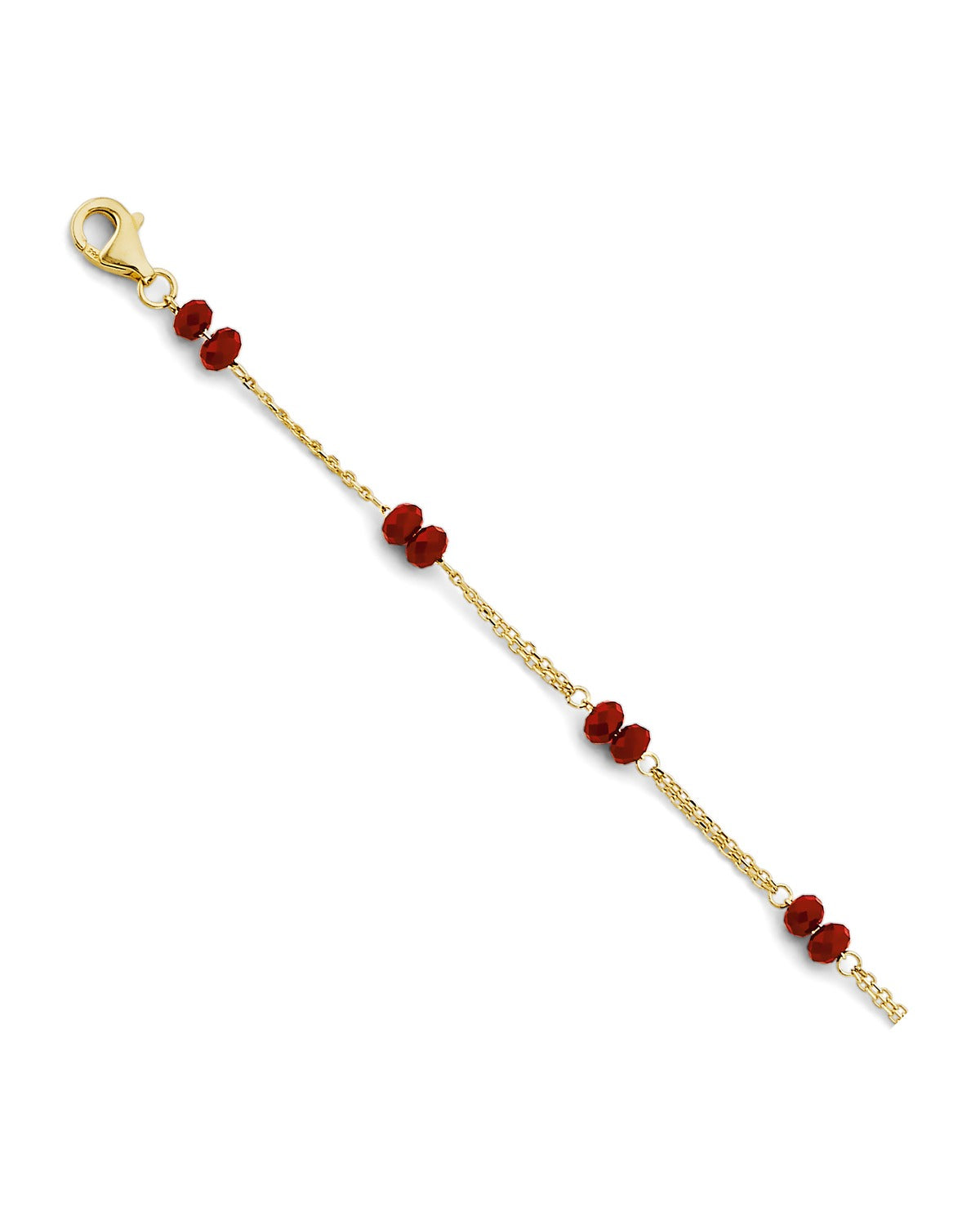 14K Yellow Gold Coral Bead Bracelet (AB-1136)