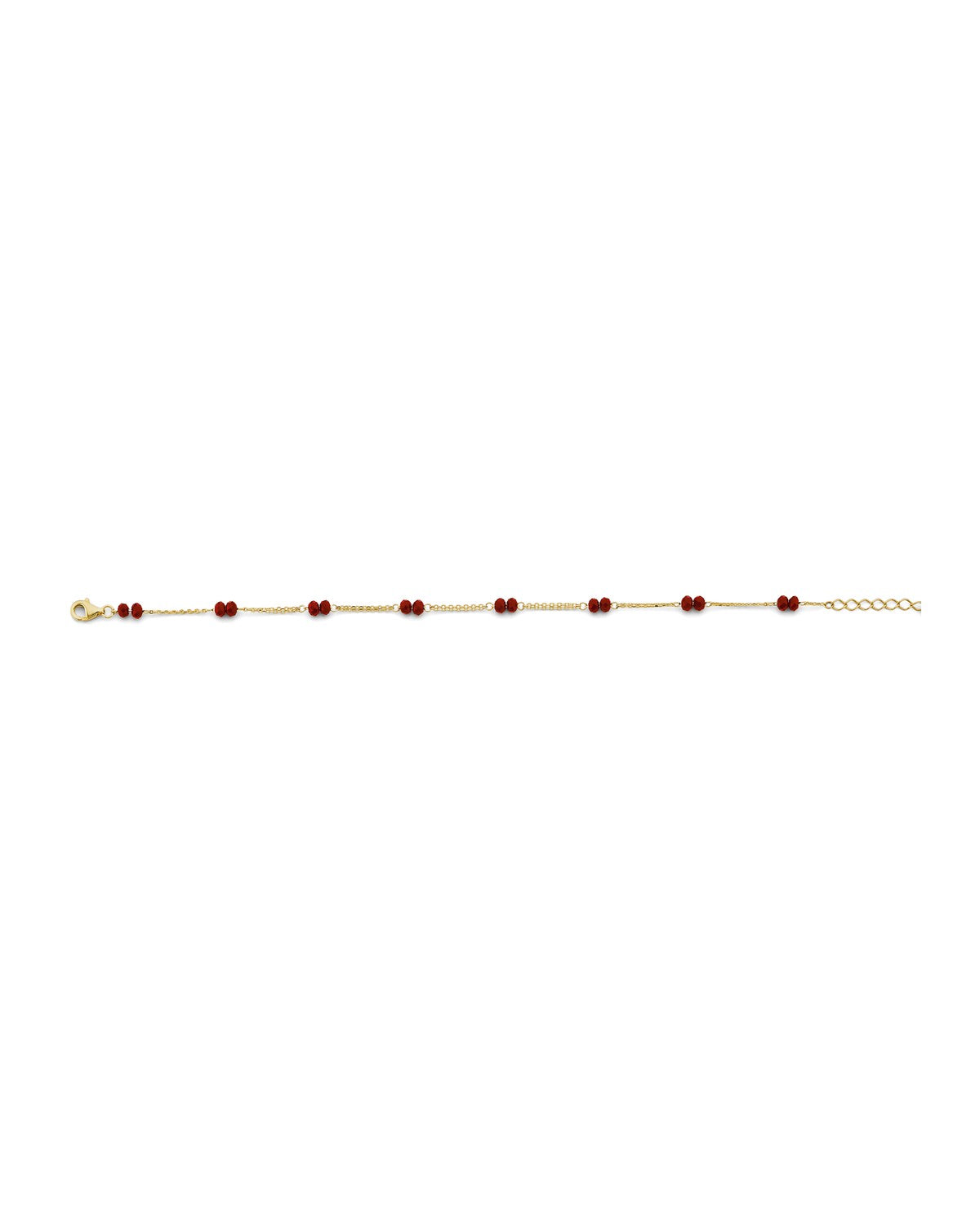 14K Yellow Gold Coral Bead Bracelet (AB-1136)