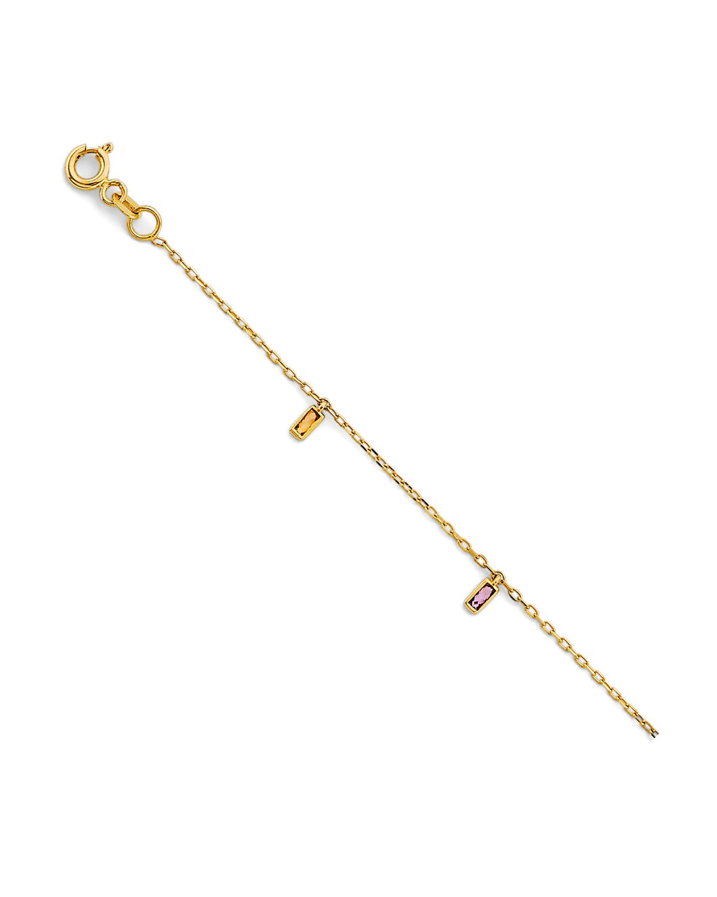 14K Yellow Gold Black Enamel Bead Bracelet & Anklet