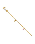 14K Yellow Gold Black Enamel Bead Bracelet & Anklet