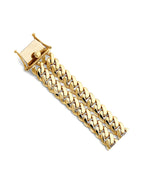 14K Yellow Gold 2Line Cuban Frame ID Bracelet (AB-1147)