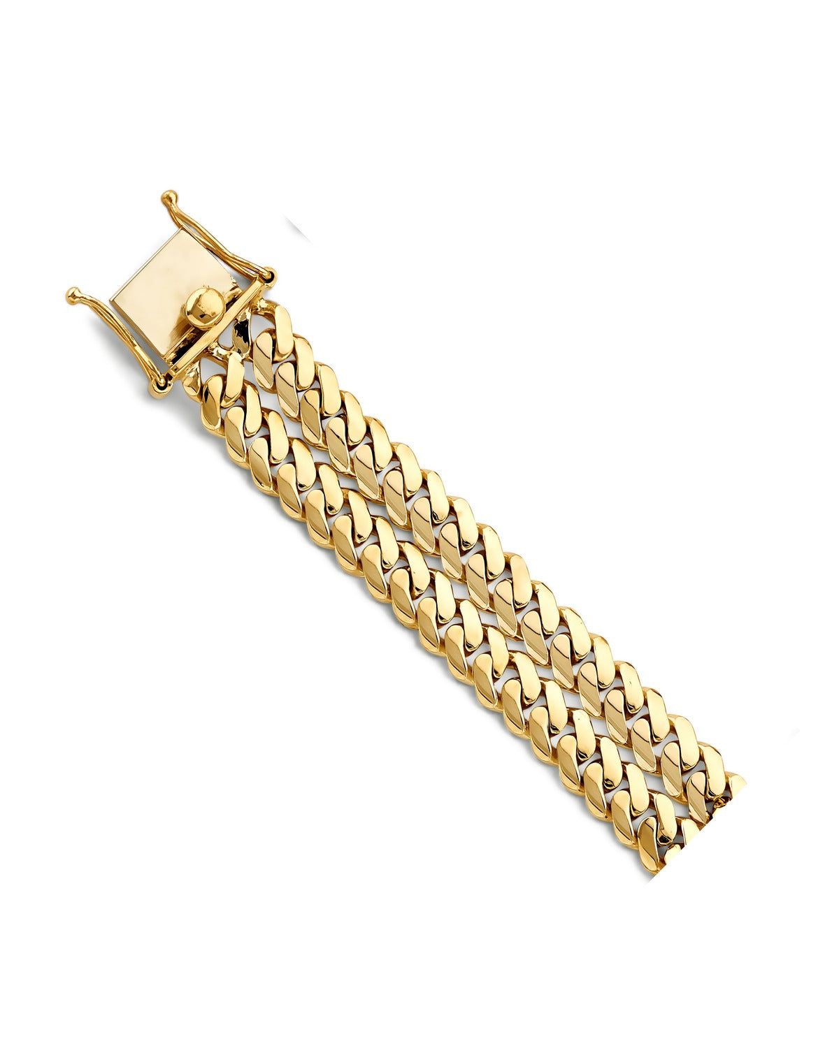 14K Yellow Gold 2Line Cuban Frame ID Bracelet (AB-1148)