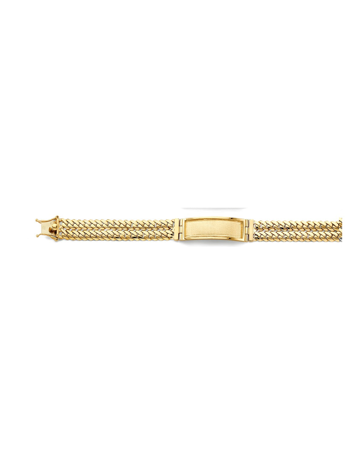 14K Yellow Gold 2Line Cuban ID Bracelet (AB-1151)