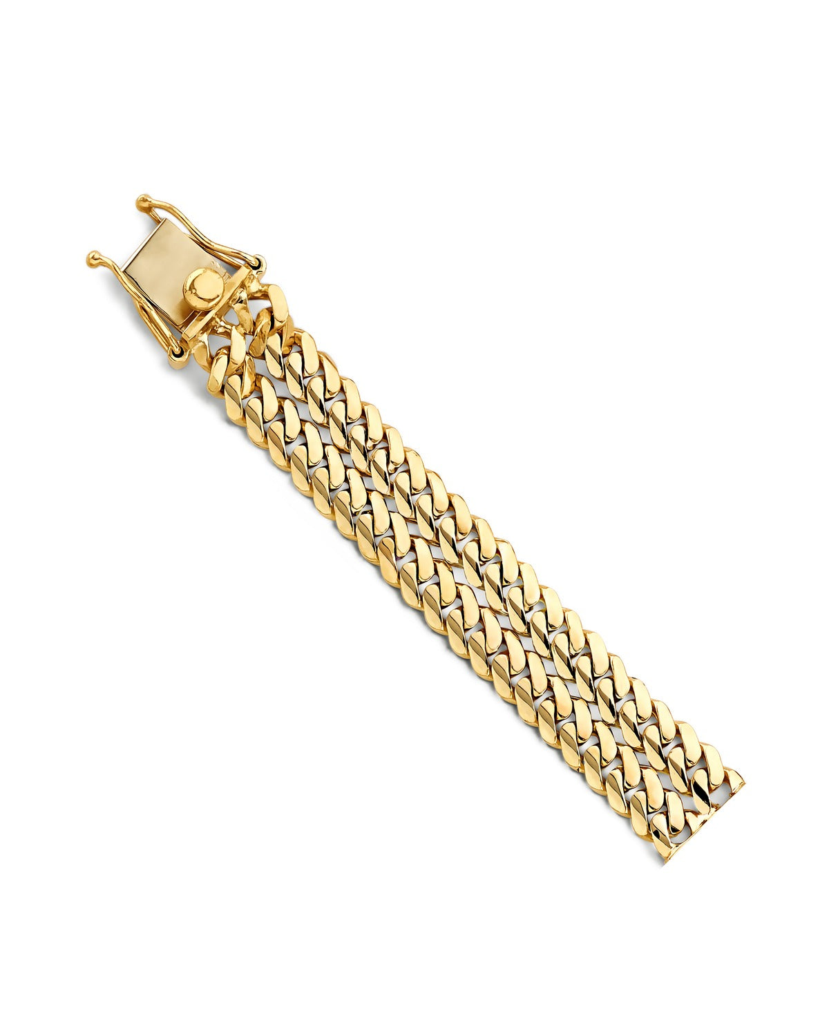 14K Yellow Gold 2Line Cuban ID Bracelet (AB-1152)