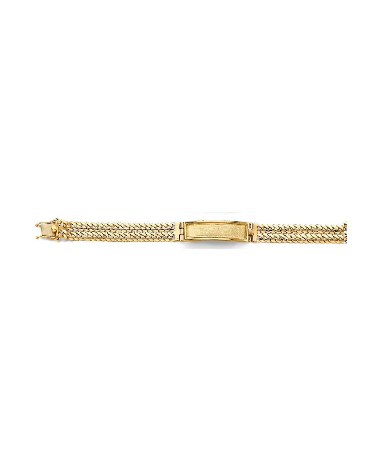 14K Yellow Gold 2Line Cuban ID Bracelet (AB-1152)
