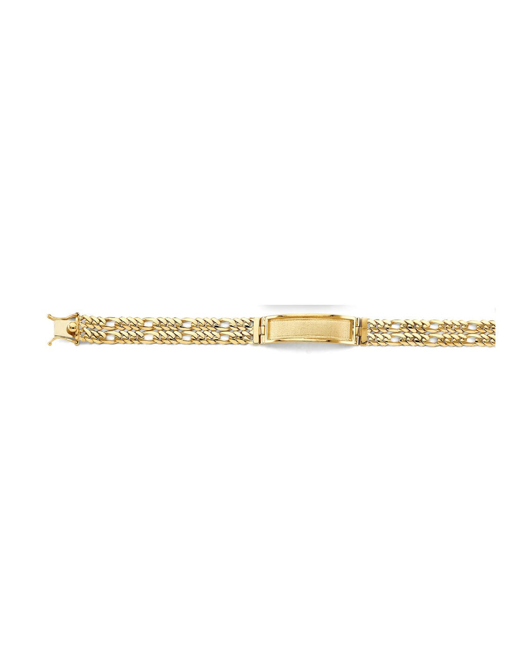 14K Yellow Gold 2Line Figaro ID Bracelet (AB-1154)