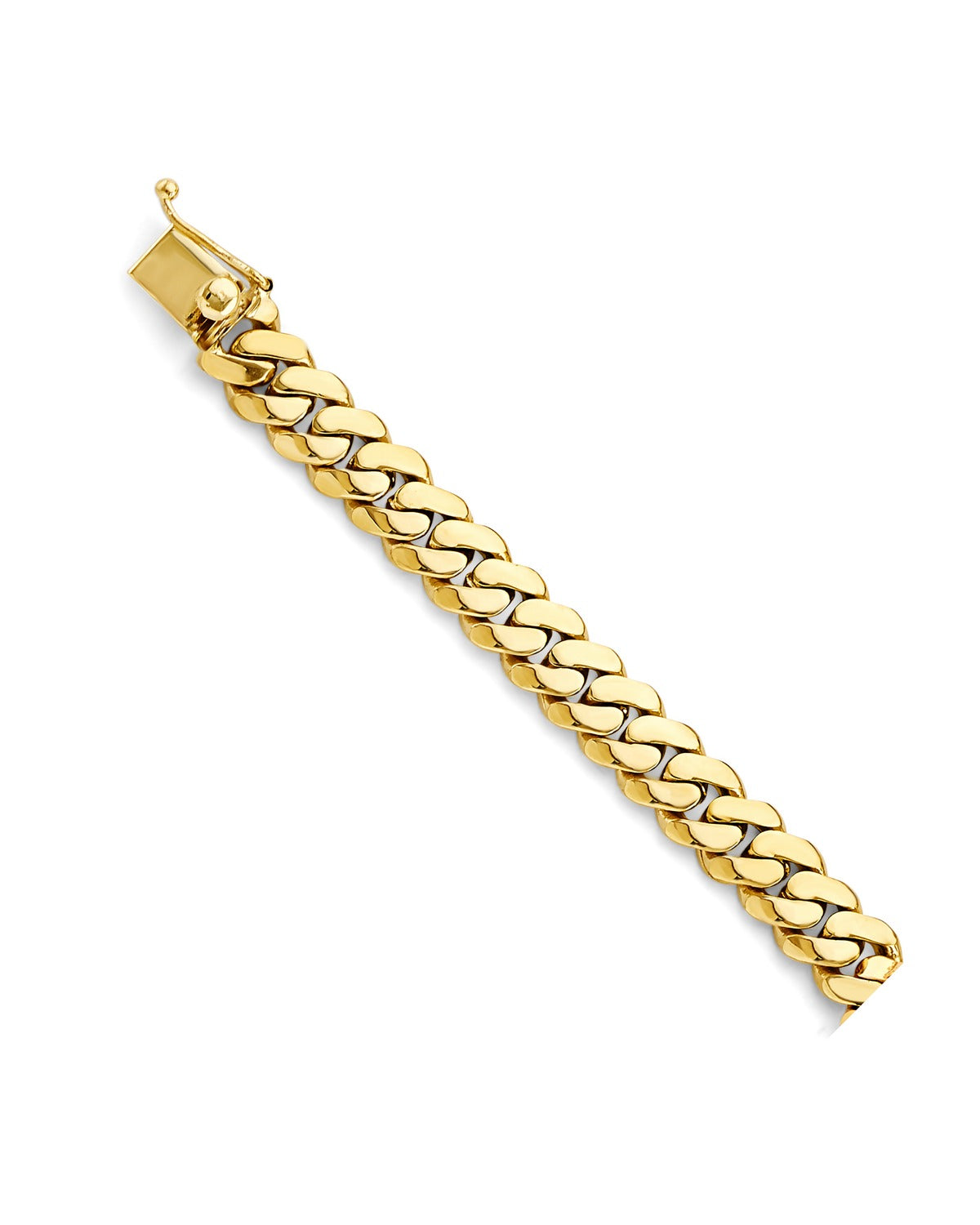 14K Yellow Gold Miami Cuban Link ID Bracelet (AB-1156)